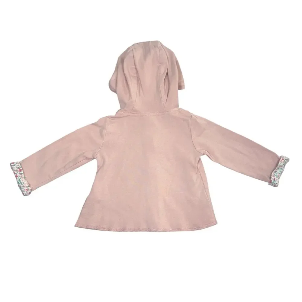 Carter's Button Up Sweater Baby Girl Hooded Pink 9 Months